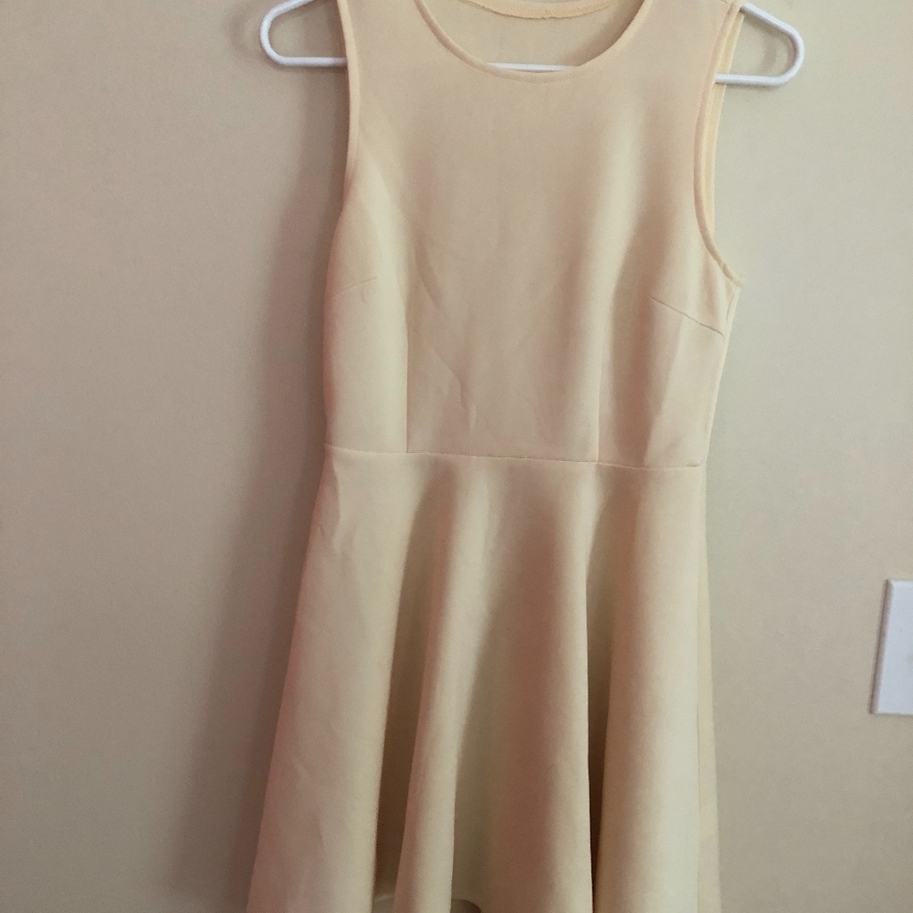PLAIN CREAM HIGH LOW DRESS